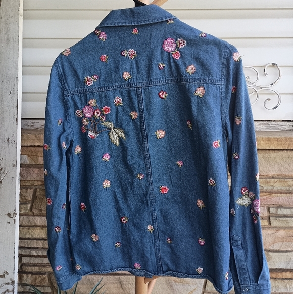 Needle & Thread Embroidered Denim Jacket with Floral Design_4 - Picture 11 of 11
